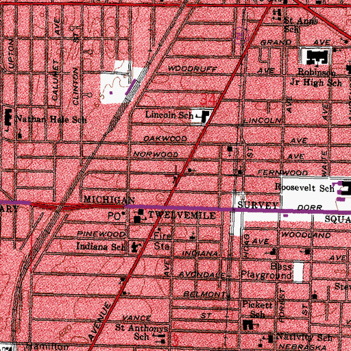 Topographic Map of Saint Mark Baptist Church, OH