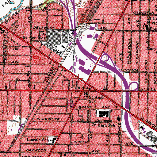 Topographic Map of Tried Stone Church of God in Christ, OH