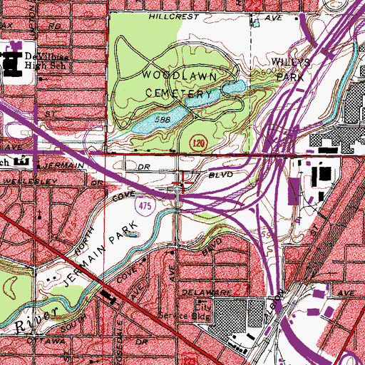 Topographic Map of Christian Fellowship of Toledo Church, OH