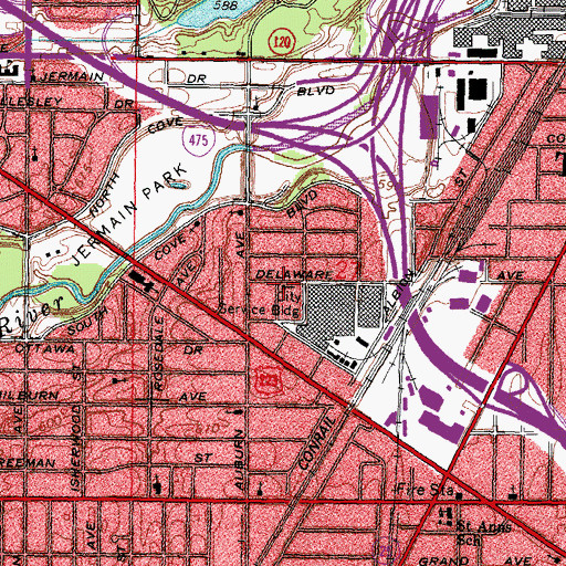 Topographic Map of New Prospect Baptist Church, OH