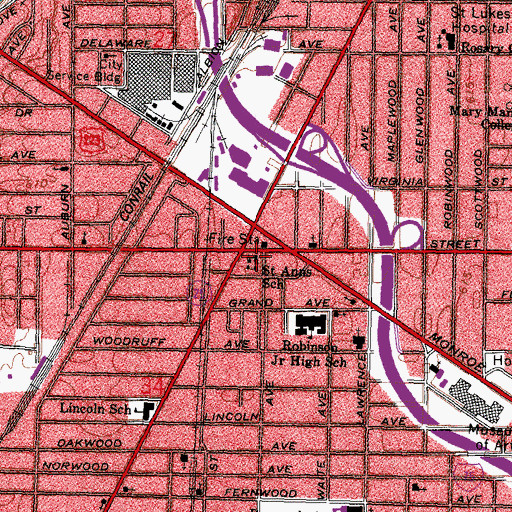 Topographic Map of Saint Ann Church, OH