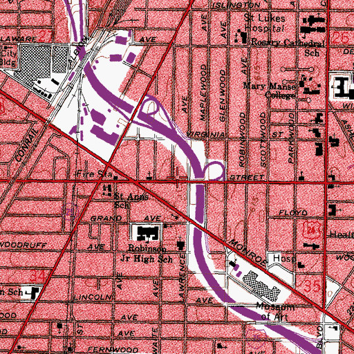 Topographic Map of Kingdom Hall of Jehovahs Witnesses, OH