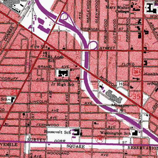 Topographic Map of Braden United Methodist Church, OH