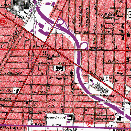 Topographic Map of Bibleway Christian Center, OH