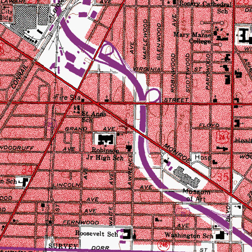 Topographic Map of United Missionary Baptist Church, OH