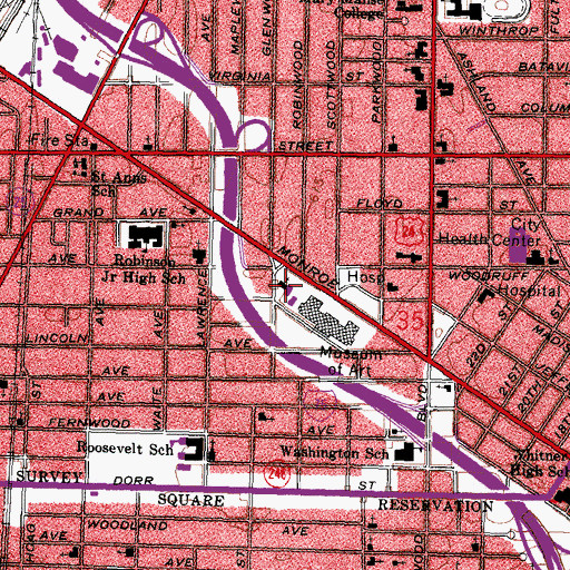 Topographic Map of Glenwood Lutheran Church, OH