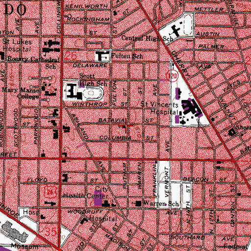 Topographic Map of Corinth Baptist Church, OH