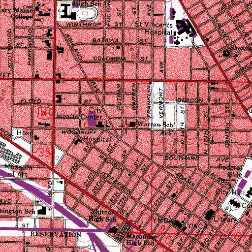 Topographic Map of Ebenezer Missionary Baptist Church, OH