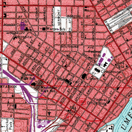 Topographic Map of Saint Pauls United Methodist Church, OH