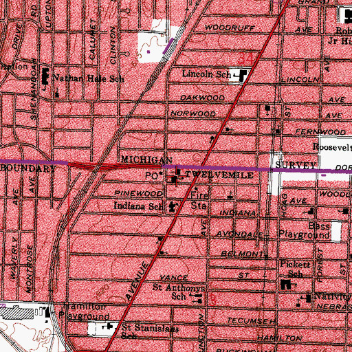 Topographic Map of Saint Teresa School, OH