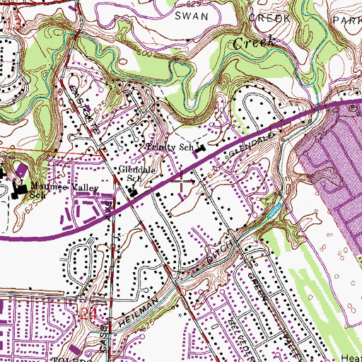 Topographic Map of Bethel Baptist Church, OH