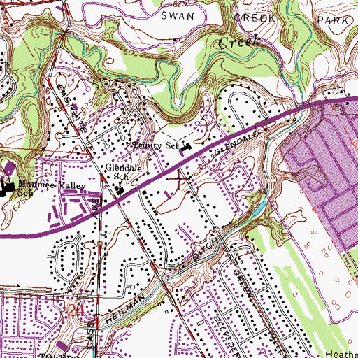 Topographic Map of Glendale Presbyterian Church, OH