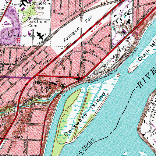 Topographic Map of Holy Trinity Lutheran Church, OH