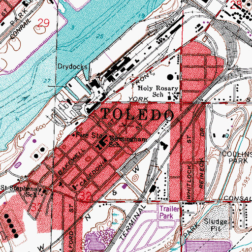 Topographic Map of Mount Calvary Church of God, OH
