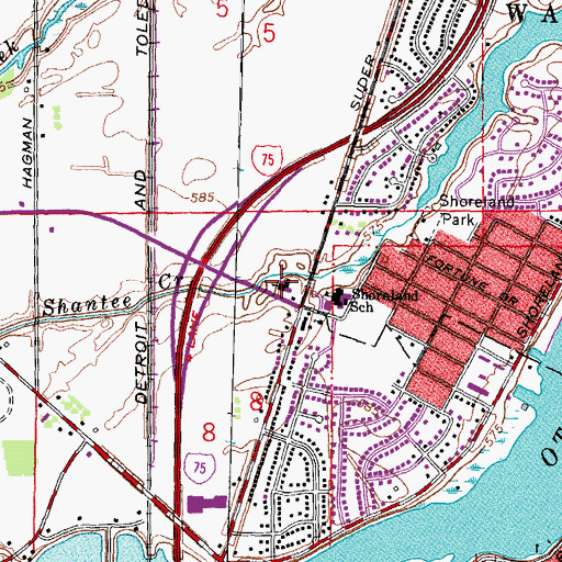 Topographic Map of Ottawa River United Methodist Church, OH