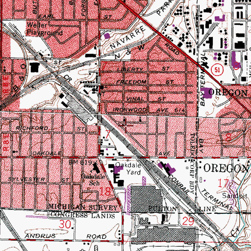 Topographic Map of Shiloh Baptist Church, OH