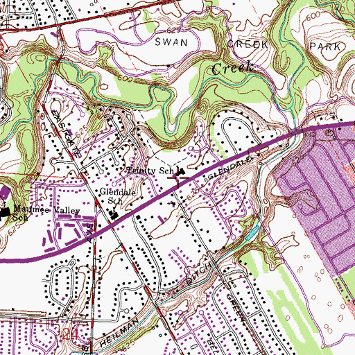 Topographic Map of Trinity Lutheran Church, OH