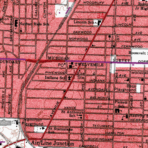 Topographic Map of Shiloh Apostolic Faith Tabernacle House of God, OH