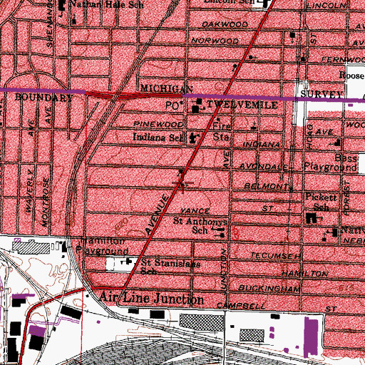 Topographic Map of Solid Rock Assembly of God Church, OH