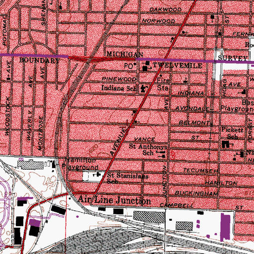 Topographic Map of Tabernacle of Faith, OH