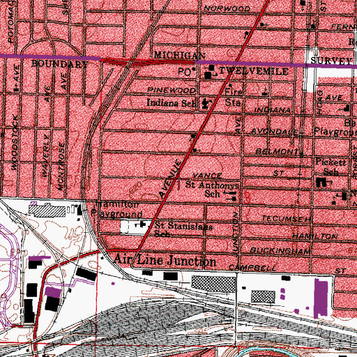 Topographic Map of Faith Hope and Charity Church of God in Christ, OH