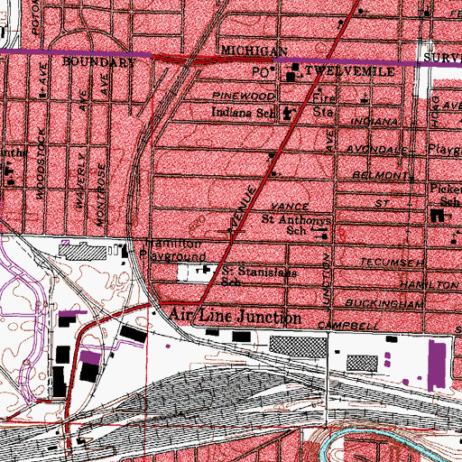 Topographic Map of Mount Olive Church, OH