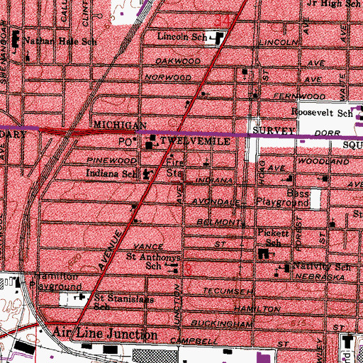 Topographic Map of Charity Baptist Church, OH