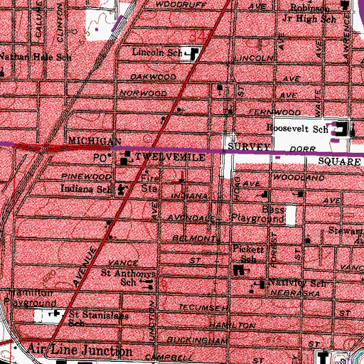 Topographic Map of Peoples Missionary Baptist Church, OH
