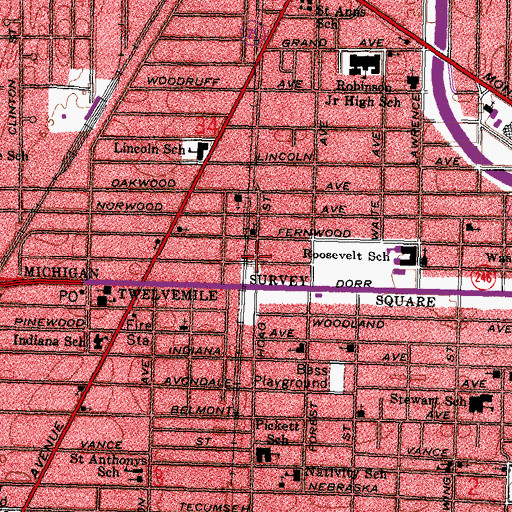 Topographic Map of Mount Pilgrim Baptist Church, OH