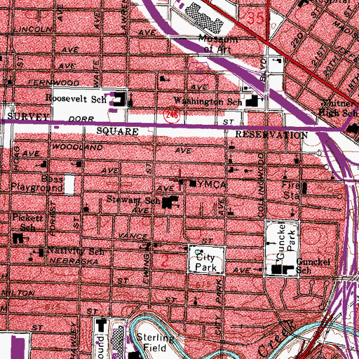 Topographic Map of Saint Philip Lutheran Church, OH
