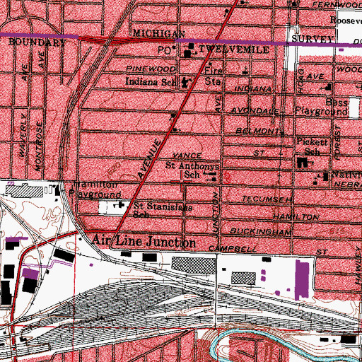 Topographic Map of New Jerusalem Church of God in Christ, OH
