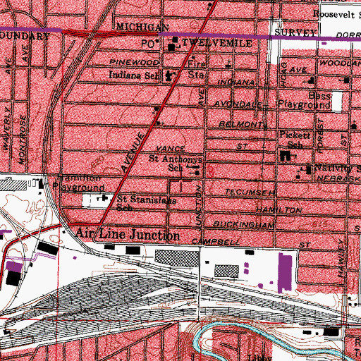 Topographic Map of New Hope Missionary Baptist Church, OH