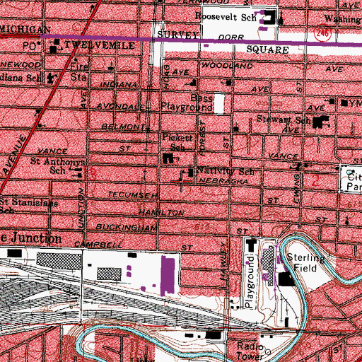 Topographic Map of Faith Way Church of God in Christ, OH