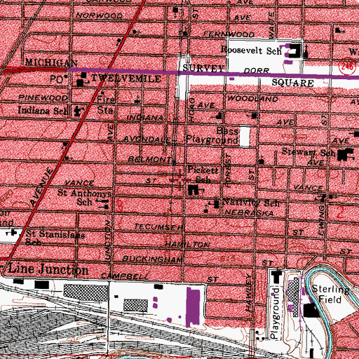 Topographic Map of Galilee Missionary Baptist Church, OH