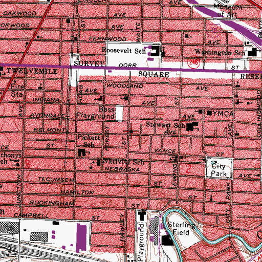 Topographic Map of Saint Paul African Methodist Episcopal Zion Church, OH