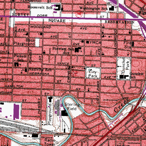 Topographic Map of Tabernacle Missionary Baptist Church, OH
