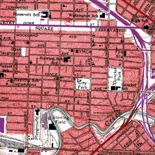 Topographic Map of Lo-Salem Missionary Baptist Church, OH