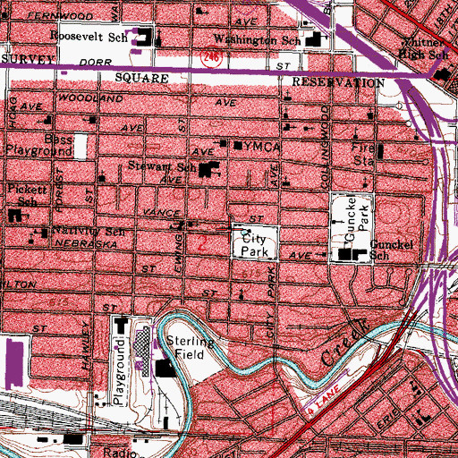 Topographic Map of Mount Zion Missionary Baptist Church, OH