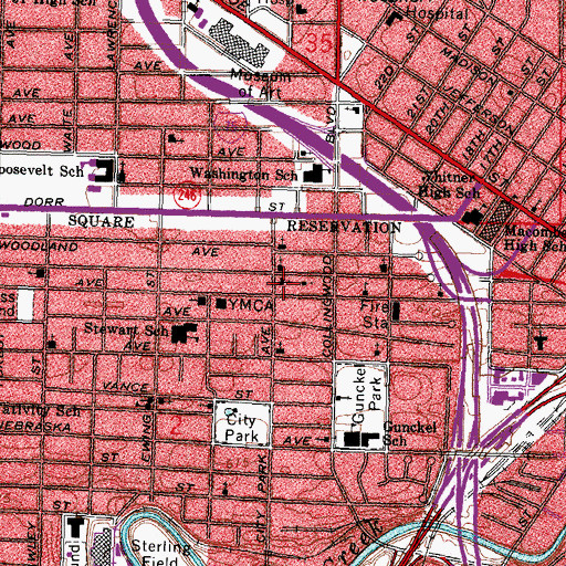 Topographic Map of All Saints Episcopal Church, OH