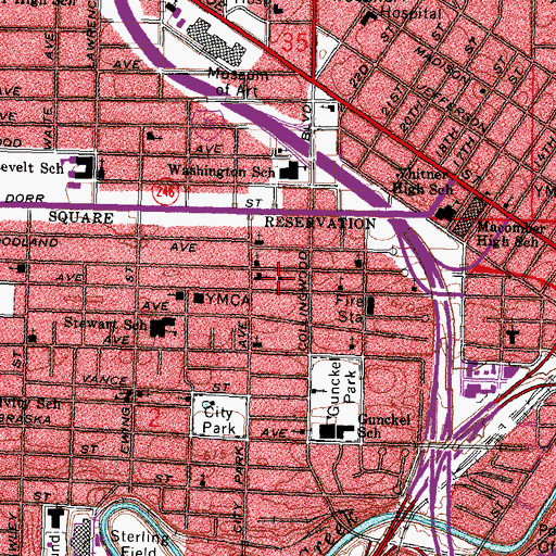Topographic Map of Pinewood Faith Tabernacle, OH