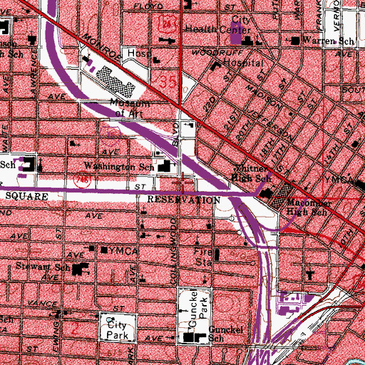 Topographic Map of Ascension Lutheran Church, OH
