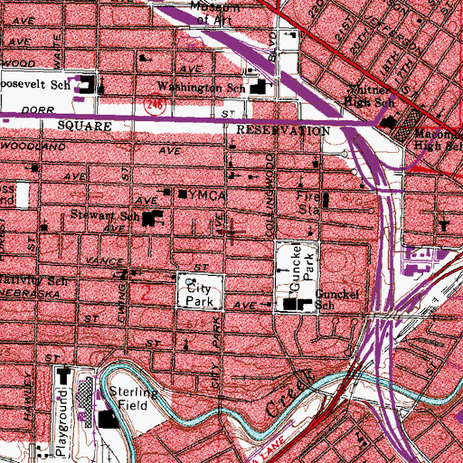 Topographic Map of Saint Stephens African Methodist Episcopal Church, OH