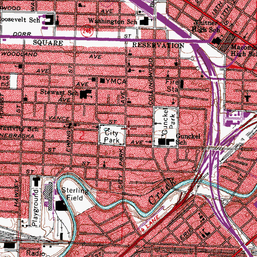 Topographic Map of First Church of Deliverance, OH