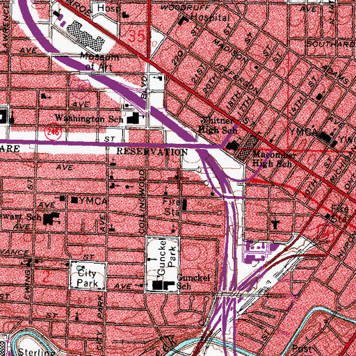 Topographic Map of Third Baptist Church, OH