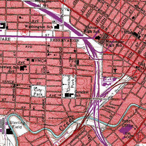 Topographic Map of Saint Marys Baptist Church, OH