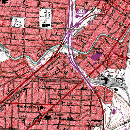 Topographic Map of Saint Johns Lutheran Church, OH