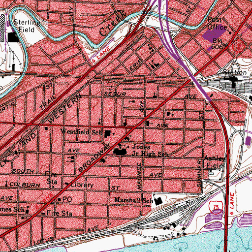 Topographic Map of Western Avenue Baptist Church, OH