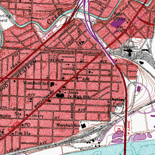 Topographic Map of Immaculate Conception Catholic Church, OH