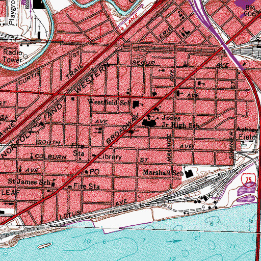 Topographic Map of First English Lutheran Church, OH