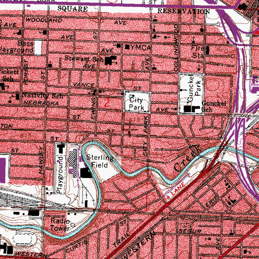 Topographic Map of New Home Baptist Church, OH